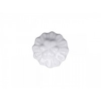 White Ceramic - Raised Flower - Cupboard Knob - 3cm Diameter